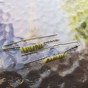 Mountain jade goldtone hair pins